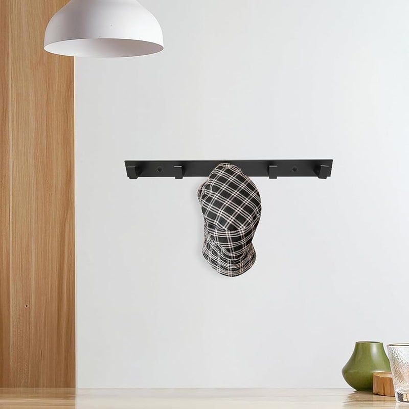 Self Adhesive Wall Hooks 5 Pack Black No Drill Bathroom Towel Robe Hanger - Image 4