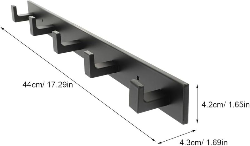Self Adhesive Wall Hooks 5 Pack Black No Drill Bathroom Towel Robe Hanger - Image 3