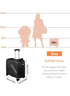 Generic 20" Ride-On Kids Suitcase  Cute Carry on Hardside Trolly Luggage Case,ABS Material 360 Degree Silent Travel Suitcase – Fun and Functional Travel Bag for Children  - Image 4