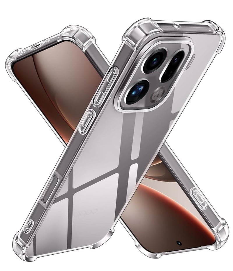 KAPAVER Essential Back Cover for Oppo Find X9 Pro | Hard 360° Protection Clear Case for Oppo Find X9 Pro (Bumper Clear) - Image 1