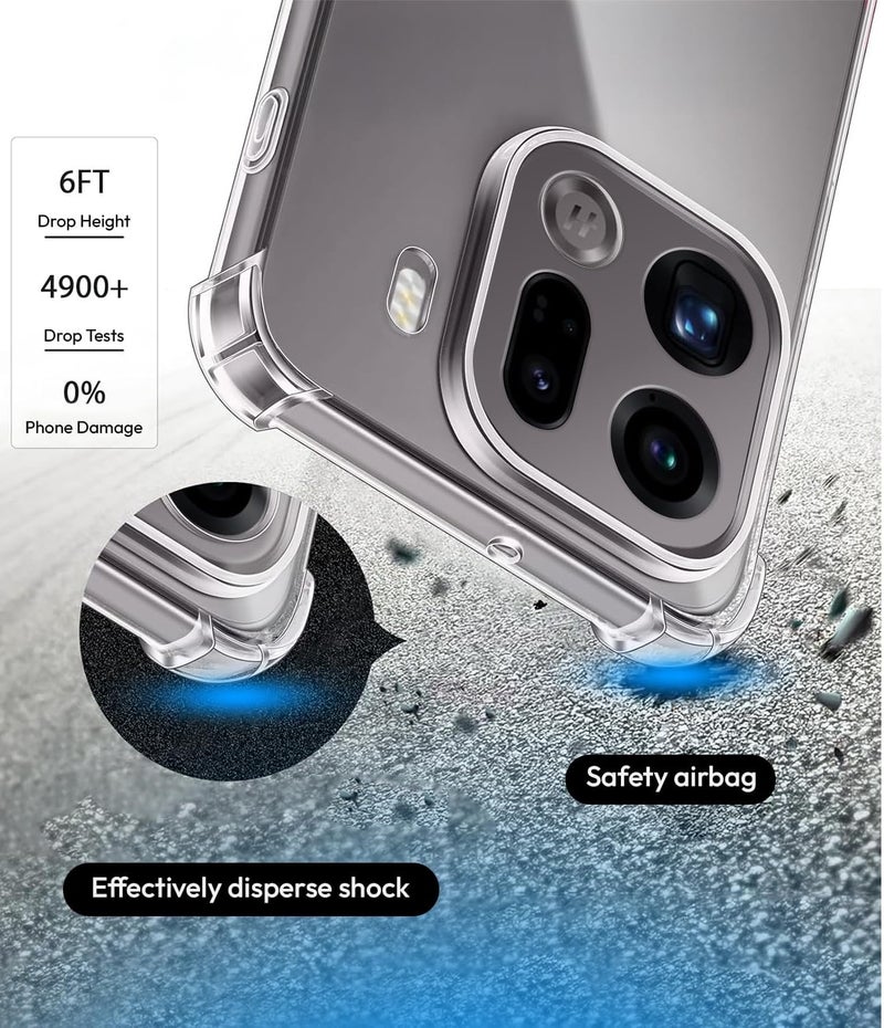 KAPAVER Essential Back Cover for Oppo Find X9 Pro | Hard 360° Protection Clear Case for Oppo Find X9 Pro (Bumper Clear) - Image 3