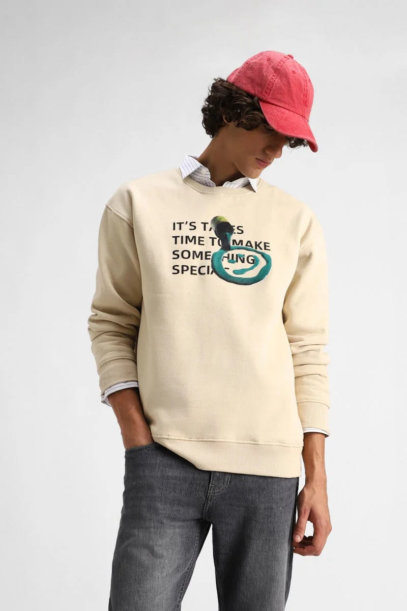 سنيتش بلوزة قطنية مطبوعة بقصة عادية