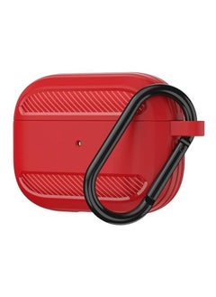 Generic Wireless Earphones Shockproof Carbon Fiber Armor TPU Protective Case For Apple AirPods Pro Red  - Image 1