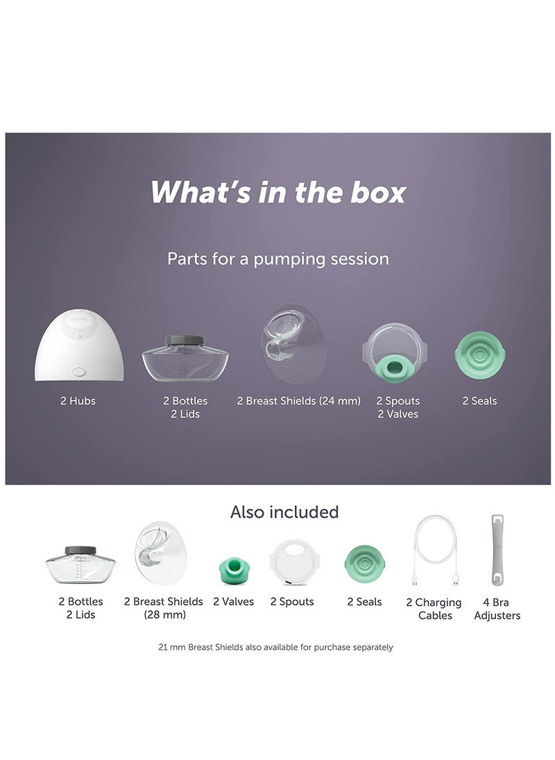 elvie - Elvie Double Electric  Smart Breast Pump - Silent Hands-Free Portable Breast Pump That Can Be Worn in-Bra with App 2-Modes & Variable Suction - Image 1