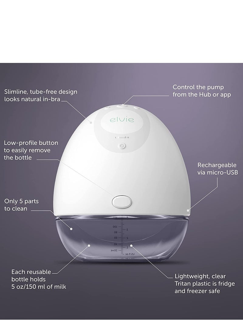 elvie - Elvie Double Electric  Smart Breast Pump - Silent Hands-Free Portable Breast Pump That Can Be Worn in-Bra with App 2-Modes & Variable Suction - Image 1
