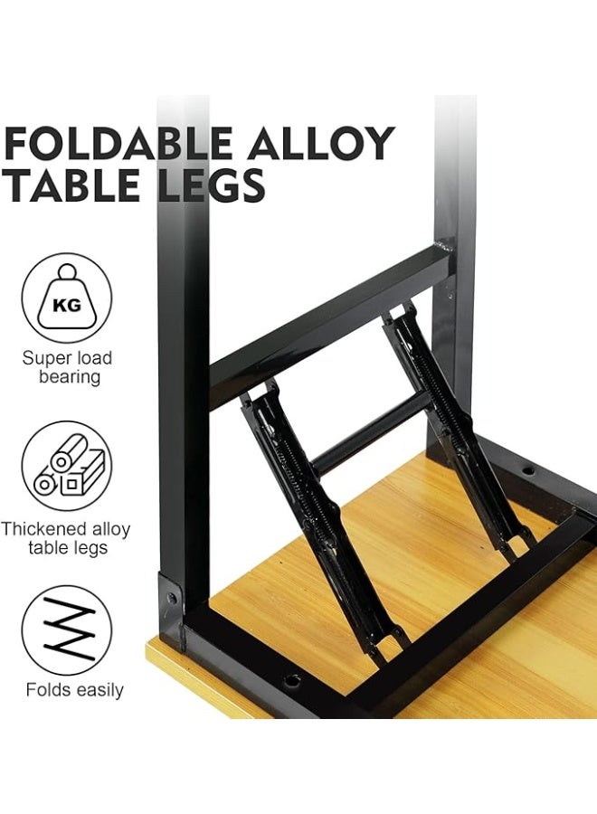 UREVO Folding Table Multi-functional Portable Desk For Computer Camping Garden Picnic Coffee BBQ 80 * 40CM - Image 4