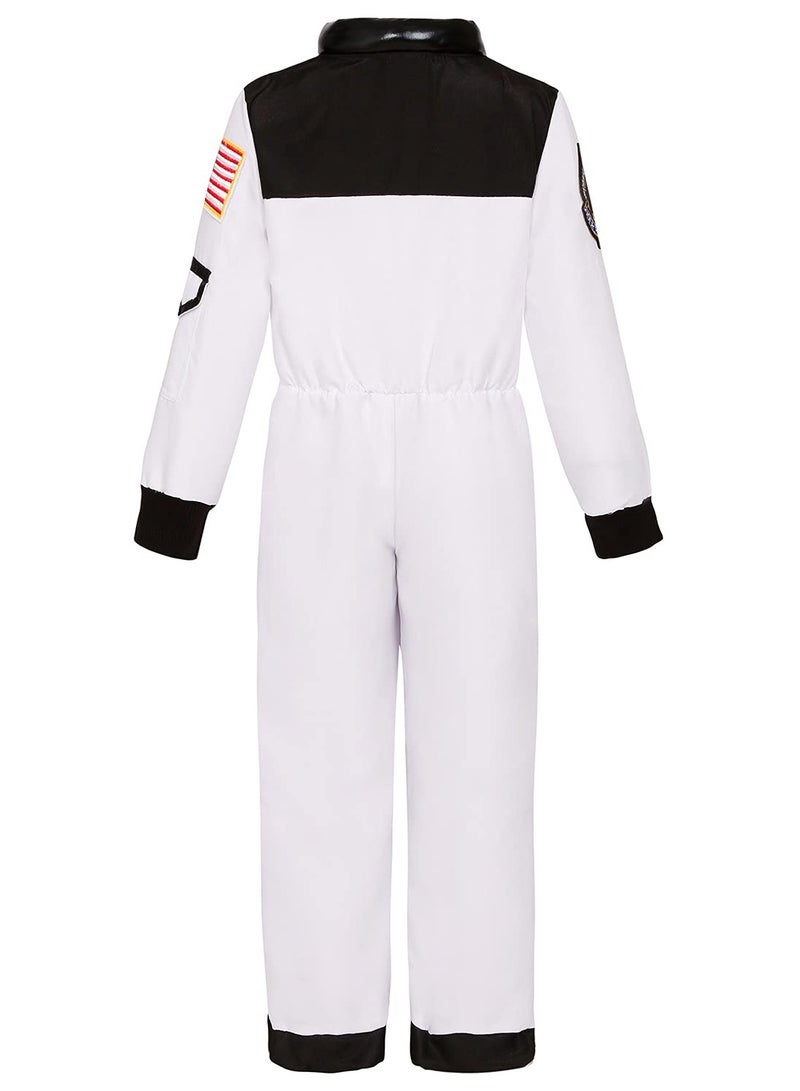 Halamodo Kids Astronaut Space Suit Cosplay Costume ,Boys Girls Aerospace Jumpsuit ,Children Astronaut Role-Play Costume ,Role Play Outfit For Birthday Party ,Stage Performance ,Talent Show ,Costume Party Festival Celebration - Image 4
