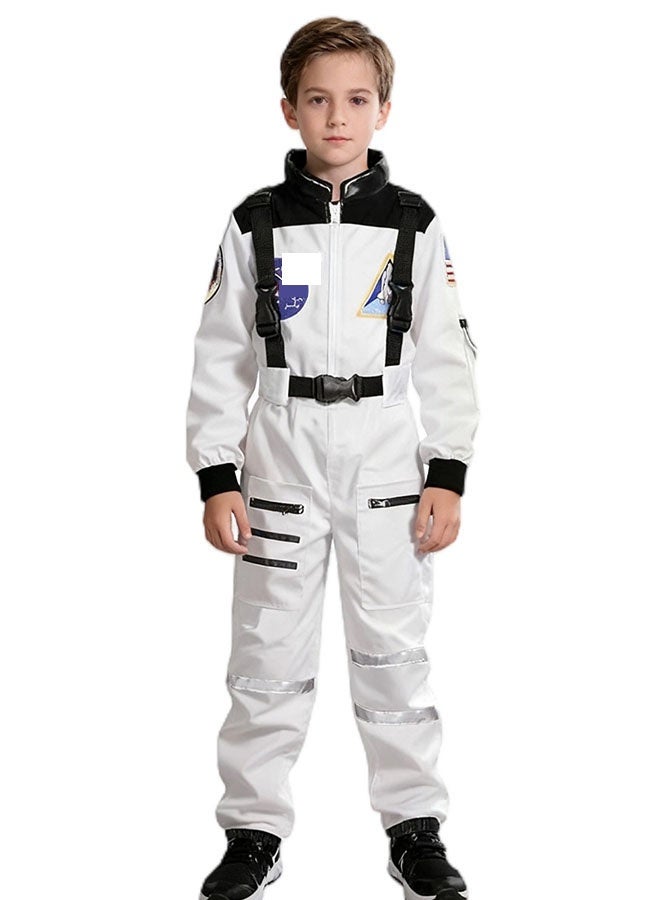 Halamodo Kids Astronaut Space Suit Cosplay Costume ,Boys Girls Aerospace Jumpsuit ,Children Astronaut Role-Play Costume ,Role Play Outfit For Birthday Party ,Stage Performance ,Talent Show ,Costume Party Festival Celebration - Image 1