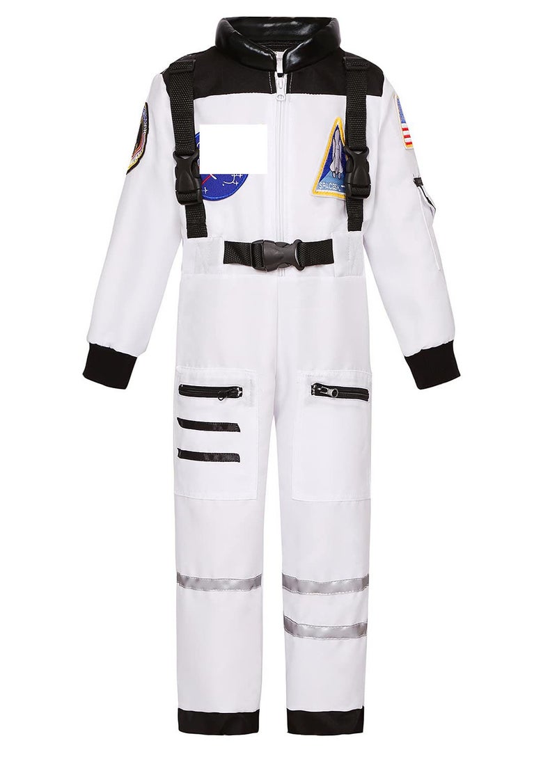 Halamodo Kids Astronaut Space Suit Cosplay Costume ,Boys Girls Aerospace Jumpsuit ,Children Astronaut Role-Play Costume ,Role Play Outfit For Birthday Party ,Stage Performance ,Talent Show ,Costume Party Festival Celebration - Image 3