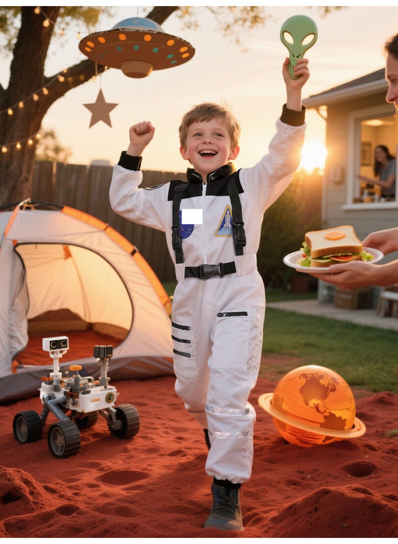 Halamodo Kids Astronaut Space Suit Cosplay Costume ,Boys Girls Aerospace Jumpsuit ,Children Astronaut Role-Play Costume ,Role Play Outfit For Birthday Party ,Stage Performance ,Talent Show ,Costume Party Festival Celebration - Image 5