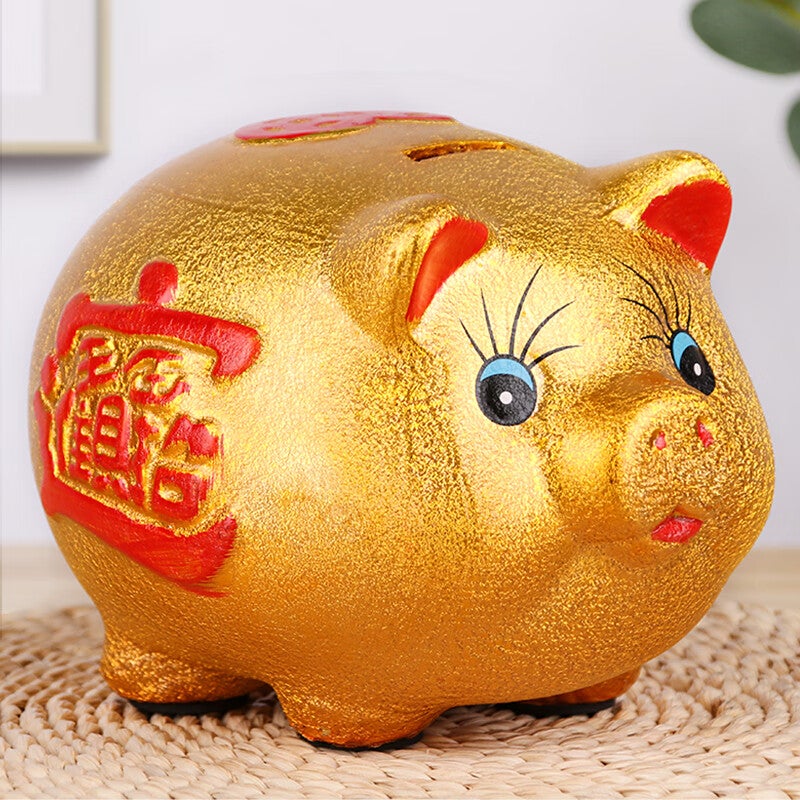 JD Jing Zao TaTanice Piggy Bank, 19CM Long Ceramic Piggy Jar, Fortune Pig Ornament, Birthday Gift - Image 5