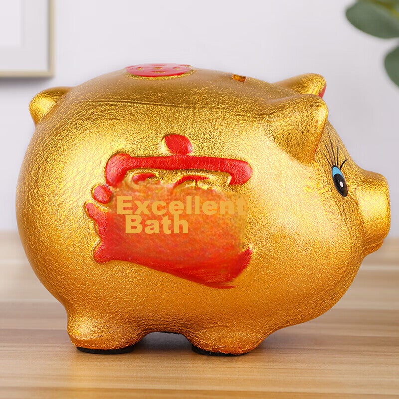 JD Jing Zao TaTanice Piggy Bank, 19CM Long Ceramic Piggy Jar, Fortune Pig Ornament, Birthday Gift - Image 4