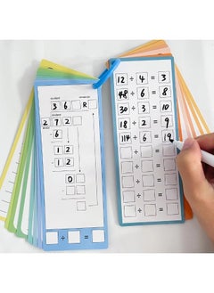 ShebSheb 1-12 Division Table Cards with 2 Dry Erase Pens, Educational Maths Table Flashcards for Kids, Self Check Classroom Home Learning Aids, Elementary School Teacher Teaching Aids, 15 Big Cards  - Image 4