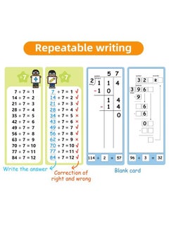 ShebSheb 1-12 Division Table Cards with 2 Dry Erase Pens, Educational Maths Table Flashcards for Kids, Self Check Classroom Home Learning Aids, Elementary School Teacher Teaching Aids, 15 Big Cards  - Image 3