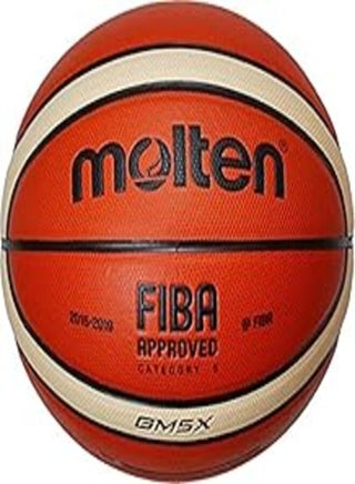 كرة سلة MOLTEN GM5X مصنوعة من الجلد المركب ومعتمدة من الاتحاد الدولي لكرة السلة مقاس 5 - برتقالي وعاجي