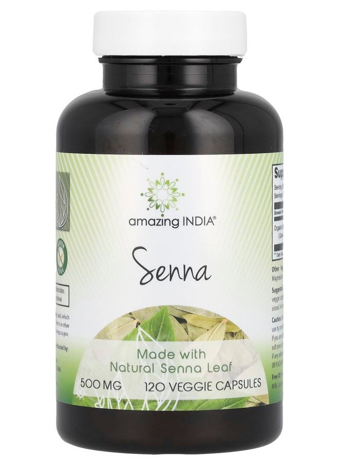 Amazing India - Senna  500 mg  120 Veggie Capsules - Image 1