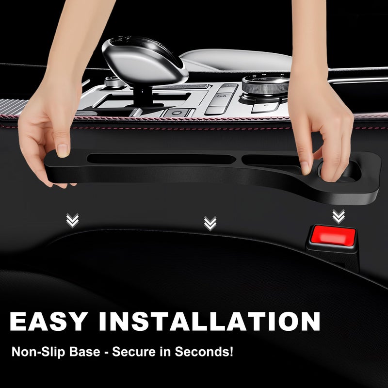 Zecirl Car Seat Gap Filler 2 Pack,No Drop Seat Guard,Drop Seat Gap fillers Between Seat and Console Stop Things from Dropping (Black) - Image 5