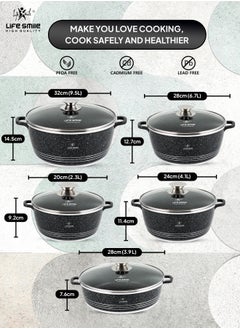 10-Piece Granite Cookware Set Kitchen Pots and Pans Set Includes Stock Pots and Low Pot Non Stick Cookware Sets Healthy 100% PFOA & PFAS Free - pzsku/ZF586D2F860F1EE1C40E8Z/45/_/1739437172/94cc6c71-e6c0-4cd9-933c-9647283e00a4