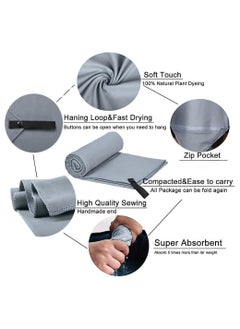 Y&D 3 Pack Camping Towels, Microfiber Lightweight Sport Towels with Mesh Bag, Quick Dry Towel Set for Camping, Beach, Gym, Backpacking, Sports, Yoga, Swim Use, (Grey, 30 * 30/40 60/60 120CM)  - Image 5