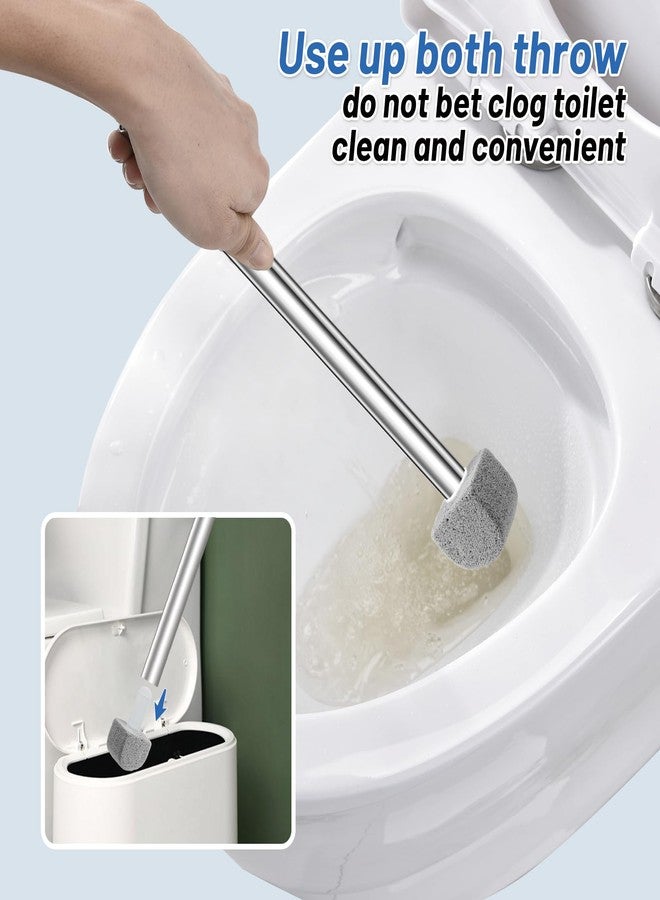 YINGMORE Pumice Stone Toilet Bowl Cleaner Toilet Deep Cleaning,Bathroom Cleaner Brush with Long Handle for Remove Hard Water Stains with Toilet Handle+ Pumice Stones - Image 5