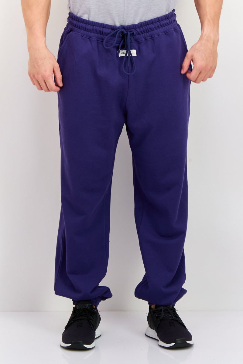 TRIBE OF 6 سروال جوجر عادي للرجال، لون أزرق داكن - Image 1