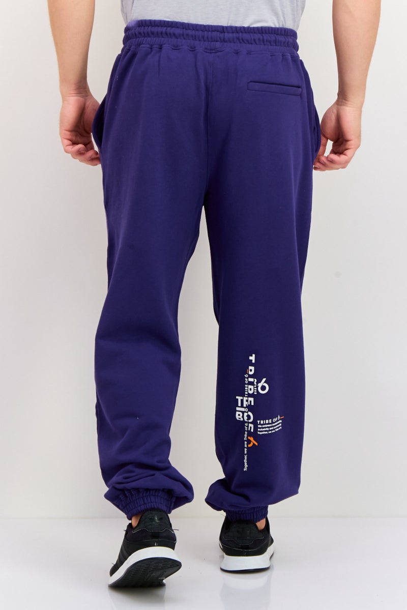 TRIBE OF 6 سروال جوجر عادي للرجال، لون أزرق داكن - Image 3