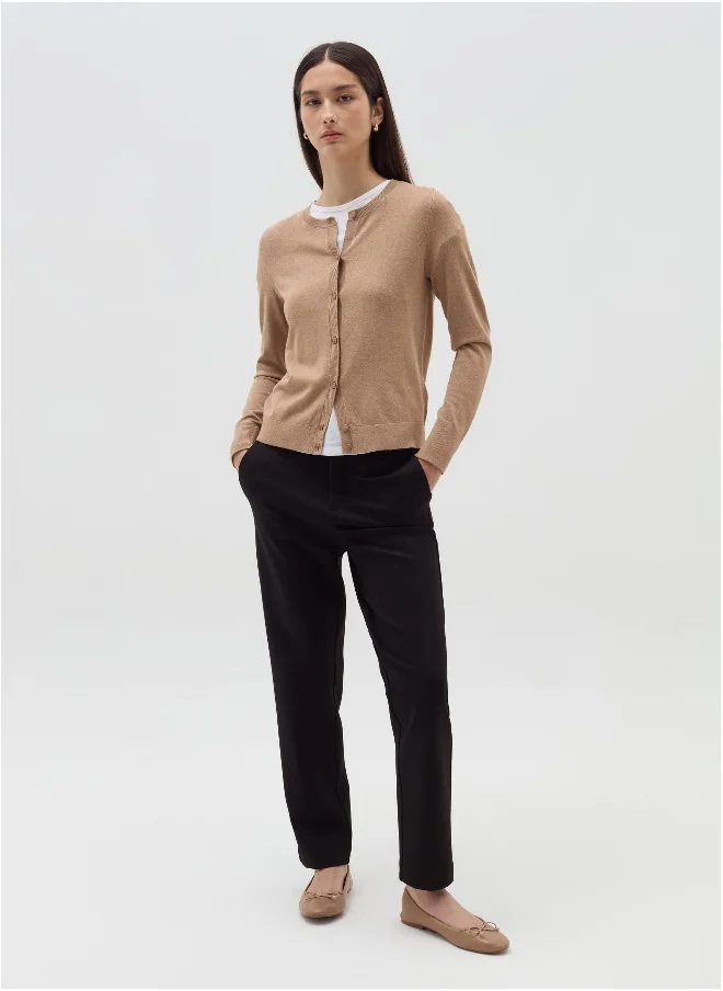 او في اس Cardigan with round neckline