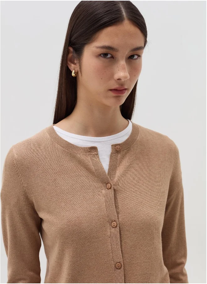 او في اس Cardigan with round neckline
