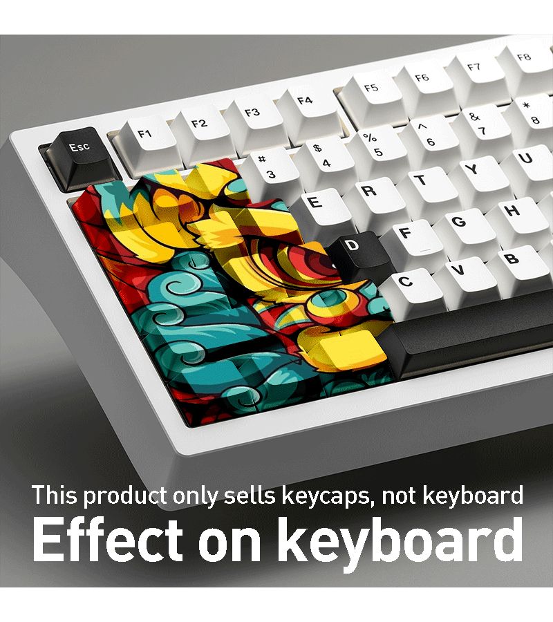 15 Key Wooting Cherry Oem Profile Mechanical Keycap Set For Pc Laptop DIY Keyboard Upgrade Color Coded Dragon With Backspace Keys Pbt Dye Sublimation Replacement Caps Christmas Gift For Gamers - Image 4