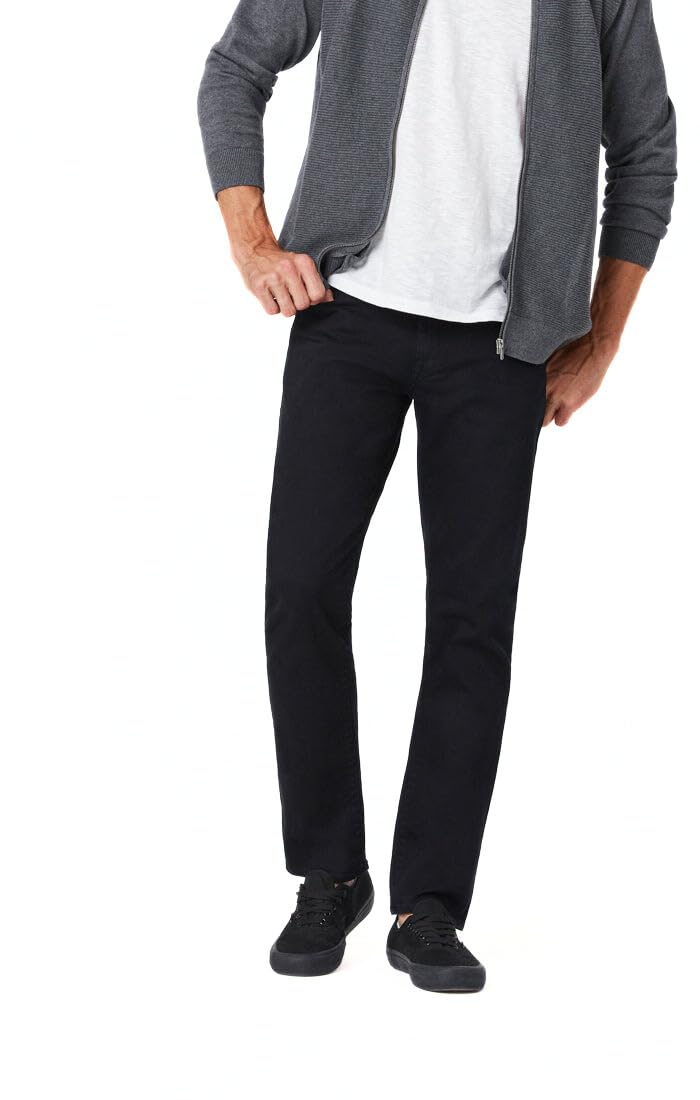 Mavi Zach Men's Straight Leg Regular Rise Jeans for Men â€“ Casual Pants â€“ Stretchable Men's â€“ 34" Waist and 32" Length, Black Williamsburg - Image 1