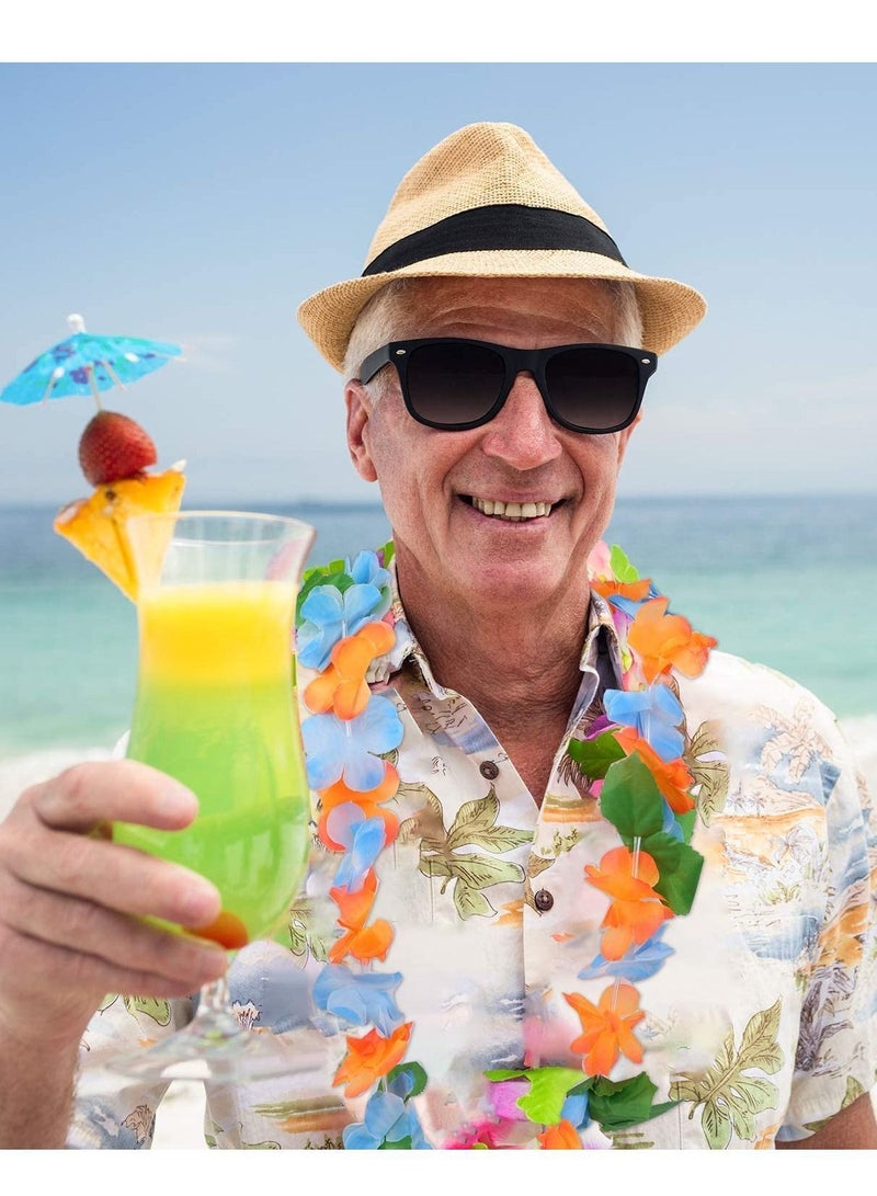 NIBEMINENT 32 pcs Hawaiian Flowers Garlands Leis Luau For Hawaii Party Decorations Supplies,With 16 Bracelets 8 Headbands And Necklaces for Necklace Photo Booth Props DIY Latex - Image 5