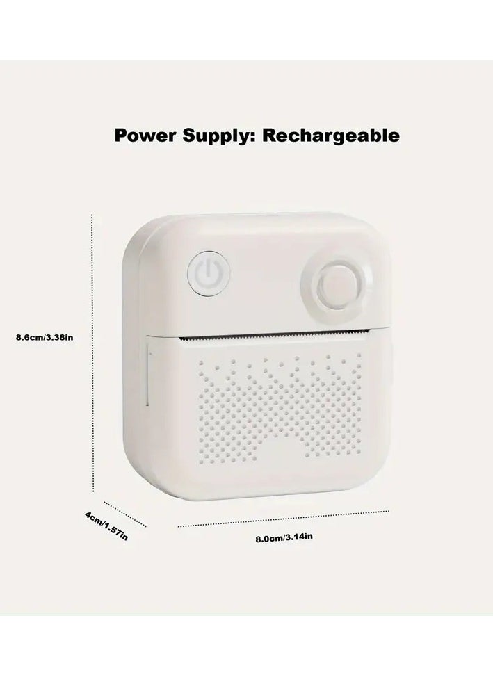 Generic A Small Portable Wireless  Thermal Printer That Does Not Require Lnk It Is Rechargeable It Pairs Wirelessly Via Bluetooth With Mobile Phones Tablets And Laptops To Print Your Own Photos Stickers Small Notes Thank You Cards Barcode Scans Or Websites Easy To Use And Portable In The Pocket Color The Image Is Black And White Not In Color And The Special Paper For The Printer Is Thermal Paper (There Is Adhesive Or Transparent Adhesive Paper Or Colored Thermal Paper That Is Sold Separately And is Not Included With The Printer) The Color Of The Printer Is White  - Image 2