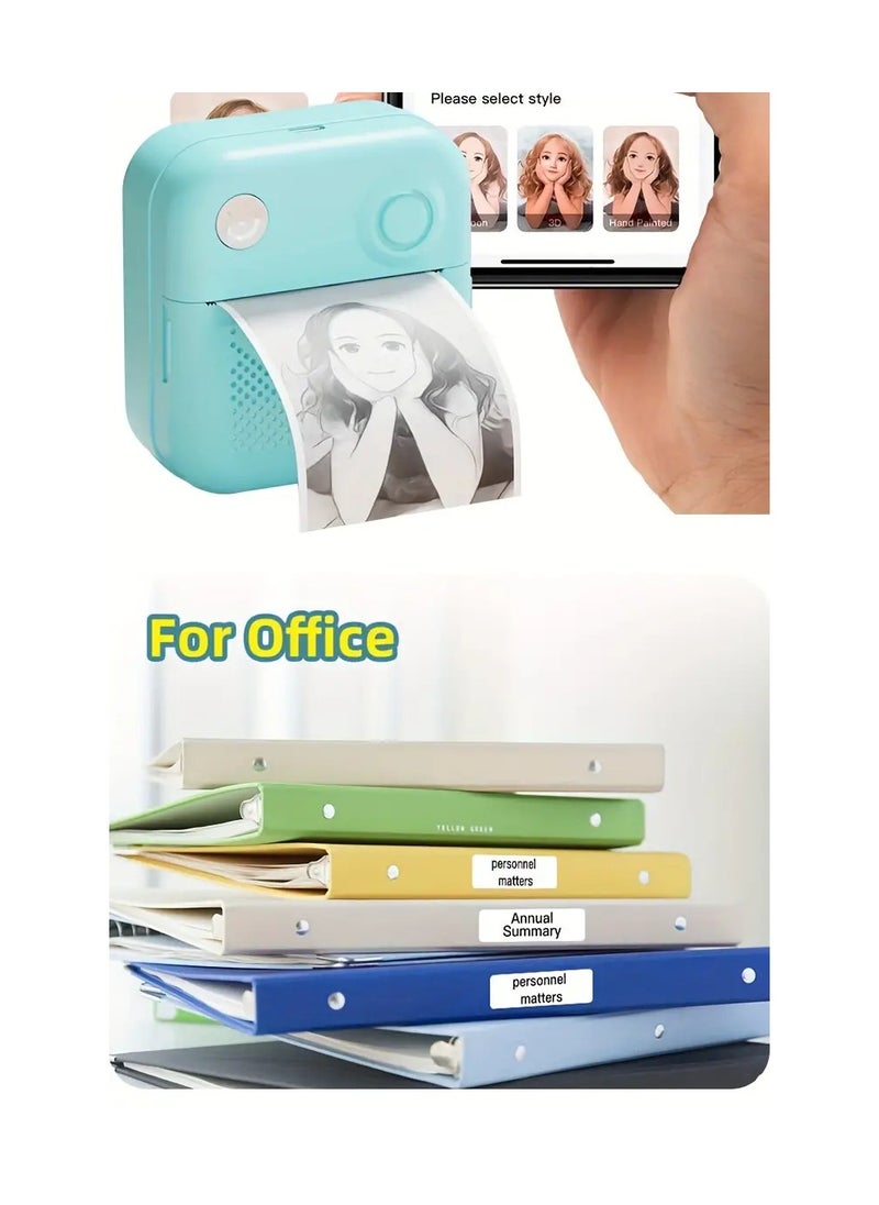 A Small Portable Wireless  Thermal Printer That Does Not Require Lnk It Is Rechargeable It Pairs Wirelessly Via Bluetooth With Mobile Phones Tablets And Laptops To Print Your Own Photos Stickers Small Notes Thank You Cards Barcode Scans Or Websites Easy To Use And Portable In The Pocket Color The Image Is Black And White Not In Color And The Special Paper For The Printer Is Thermal Paper (There Is Adhesive Or Transparent Adhesive Paper Or Colored Thermal Paper That Is Sold Separately And is Not Included With The Printer) The Color Of The Printer Is White