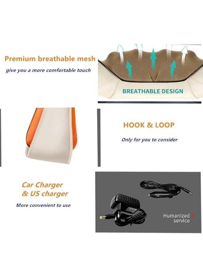 جهاز مساج كهربائي للرقبة والكتفين مع حرارة – مساج عميق للظهر والخصر والساقين – محمول للاستخدام في المنزل والمكتب والسيارة - Image 5