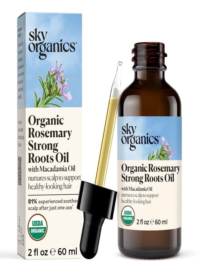 Sky Organics - Organic Rosemary Oil with Strong Roots - Hair Growth Serum with Macadamia, Jojoba & Essential Oils for Scalp - Natural Beauty and Hair Care - 2 fl oz - Image 1