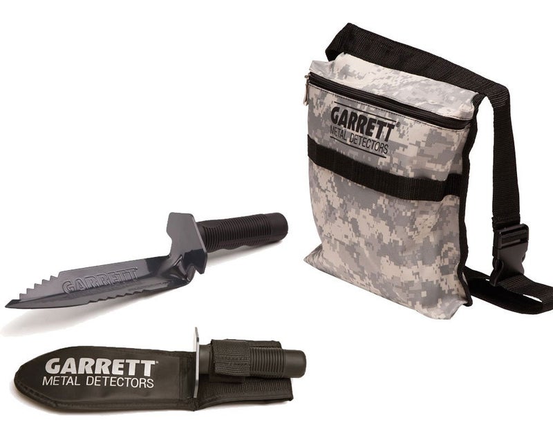 Garrett Edge Metal Detector Digger with Sheath and Camo Finds Pouch Combo - Image 1