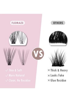FLOMAZE 20D Lash Clusters, Individual Lashes 240Pcs Faux Mink Lash Clusters Natural Handmade Cluster Eyelash Extensions C Curl 0.07Mm Thickness False Lashes (10/11/12/13/14Mm)  - Image 3
