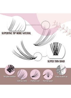 FLOMAZE 20D Lash Clusters, Individual Lashes 240Pcs Faux Mink Lash Clusters Natural Handmade Cluster Eyelash Extensions C Curl 0.07Mm Thickness False Lashes (10/11/12/13/14Mm)  - Image 2