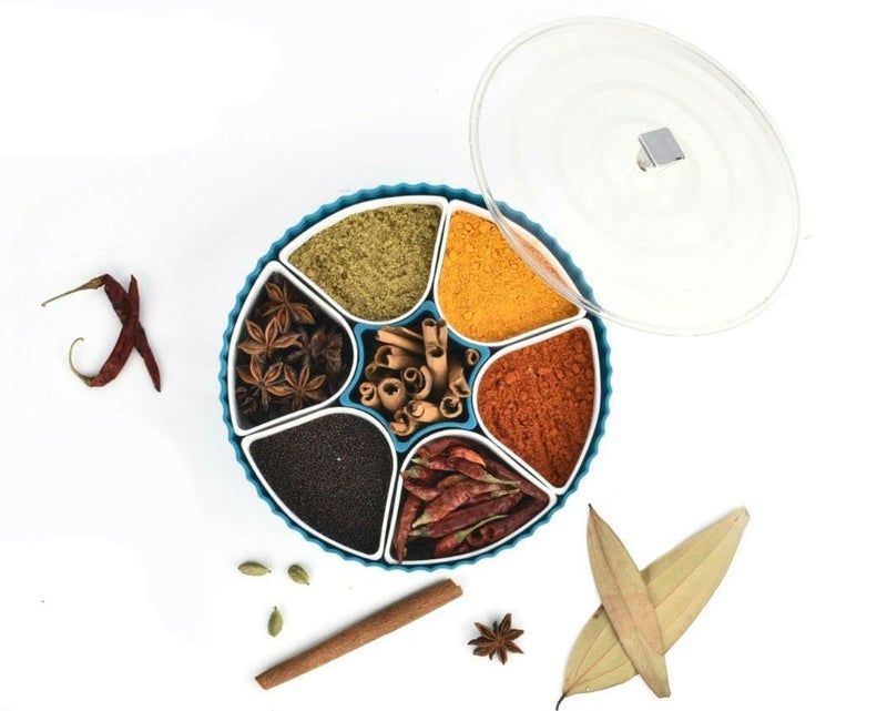 Mishrit Mishrit 360 Revolving Spice and Dryfruits Box with Leg Design and Transparent lid | Masala Dabba for Kitchen | Dryfruit and Chocolate Storage Revolving Box for Living Room, Office and bedroom. - Image 3
