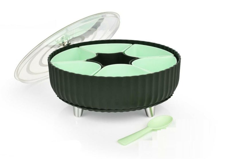 Mishrit Mishrit 360 Revolving Spice and Dryfruits Box with Leg Design and Transparent lid | Masala Dabba for Kitchen | Dryfruit and Chocolate Storage Revolving Box for Living Room, Office and bedroom. - Image 1