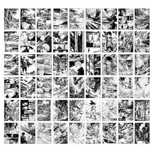 Wallgasm Anime Manga Poster Set - Set of 54, 4 x 6 Inches Posters|Anime Posters For Room, Living Room, Office Dragon Ball Z, Naruto, Death Note, One Piece, Attack on Titans - Image 1