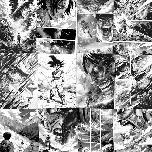 Wallgasm Anime Manga Poster Set - Set of 54, 4 x 6 Inches Posters|Anime Posters For Room, Living Room, Office Dragon Ball Z, Naruto, Death Note, One Piece, Attack on Titans - Image 2