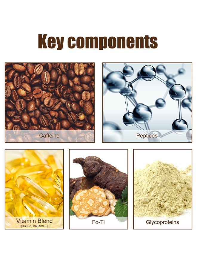 Jaysuing Anti White Hair Essence, Dark Anti Graying Hair Serum for Men and Women, Nutrient Natural Darkening, Promoting Healthier and Thicker Hair 30ml - Image 3