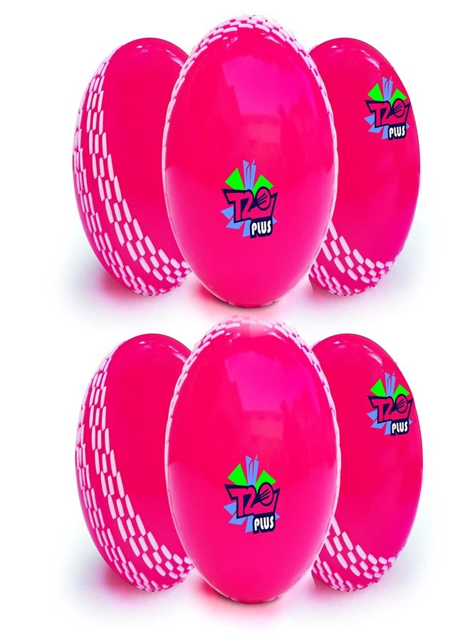 jaspo Synthetic Rubber T-20 Plus Practice Cricket Ball/Wind Balls (125-130 Gms) For - Indoor & Outdoor Street & Beach Cricket (Pack Of 6) (Pink) - Image 1