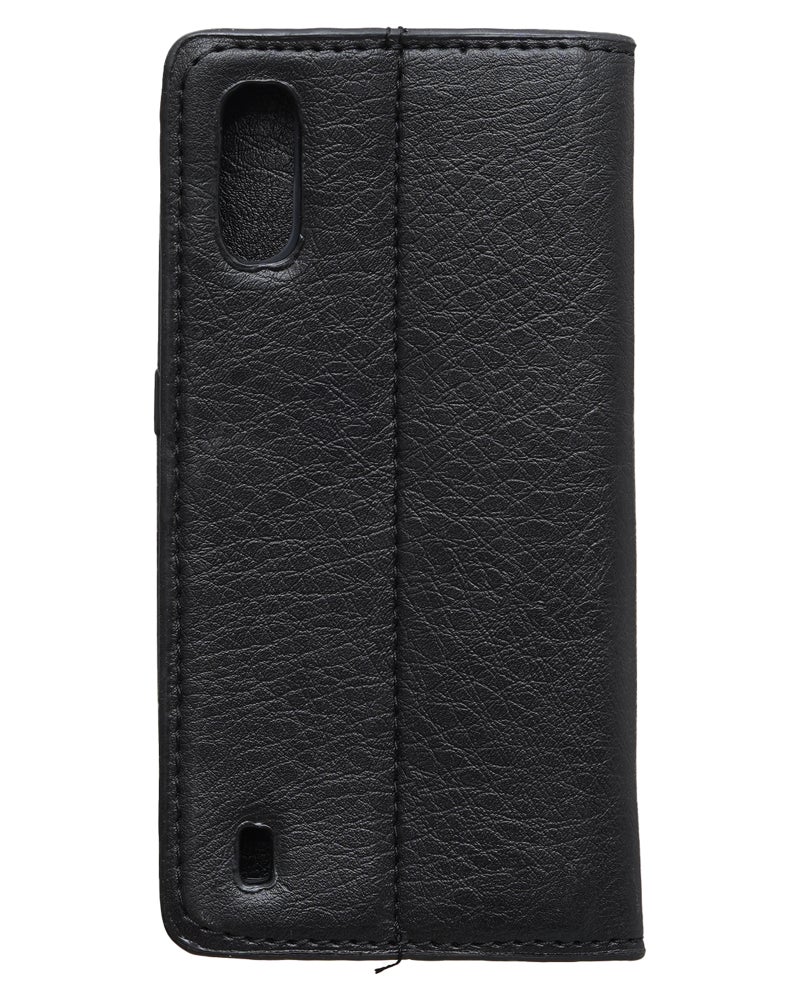 Leather Flip Mobile Phone Case for Samsung Galaxy A01 - Black - Image 3