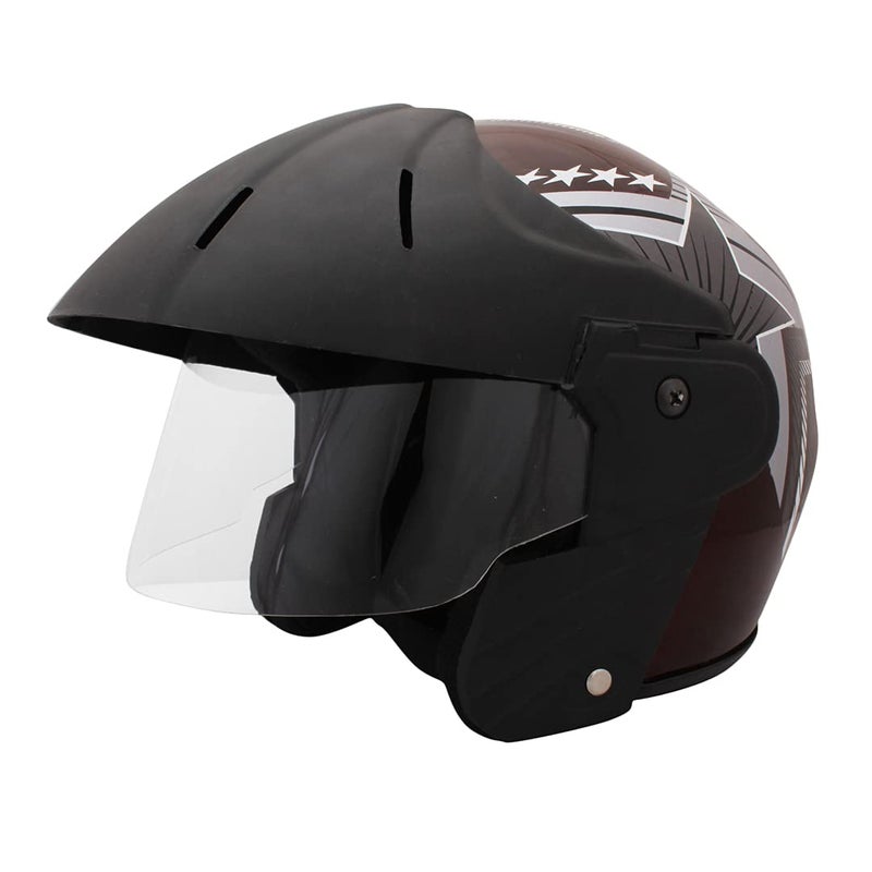 Sage Square خوذة ديلتس باور (معتمدة من ISI) مفتوحة الوجه (صغيرة - S، مارون لامع مع ملصق فضي) - Image 2