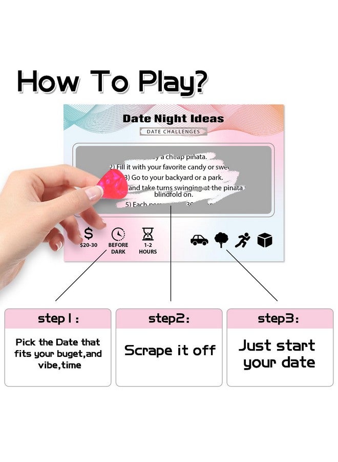 BleSky 45 Date Night Ideas Scratch Off Cards for Couple Games Romantic Couple Gifts for Him Her - Image 5