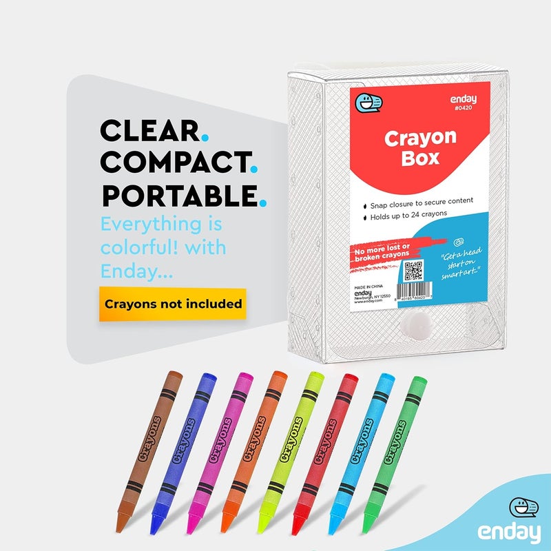 Enday Crayon Box Storage Containers, Clear Crayon Case, Plastic Crayon Boxes for Kids, Cards Small Supplies Organizers Boxes, Snap Closure, 1 Pack – By Enday - Image 4