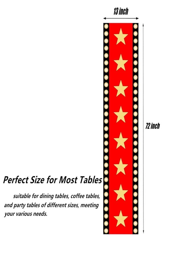 YADI 2 Pcs Movie Night Table Runner 13x72 Inch, Hollywood Theme Party Decorations, Durable Reusable Table Decor for Birthday, VIP Party & Movie Theater Events - Image 2