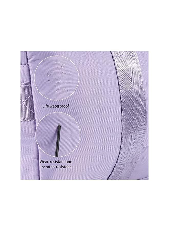 PROMASS Duffel Weekender Bag Purple For Women and Men Swim Sports Travel Gym Bag Oxford Fabric Yoga Travel Handbag Large Capacity Shoulder Bag - Image 5